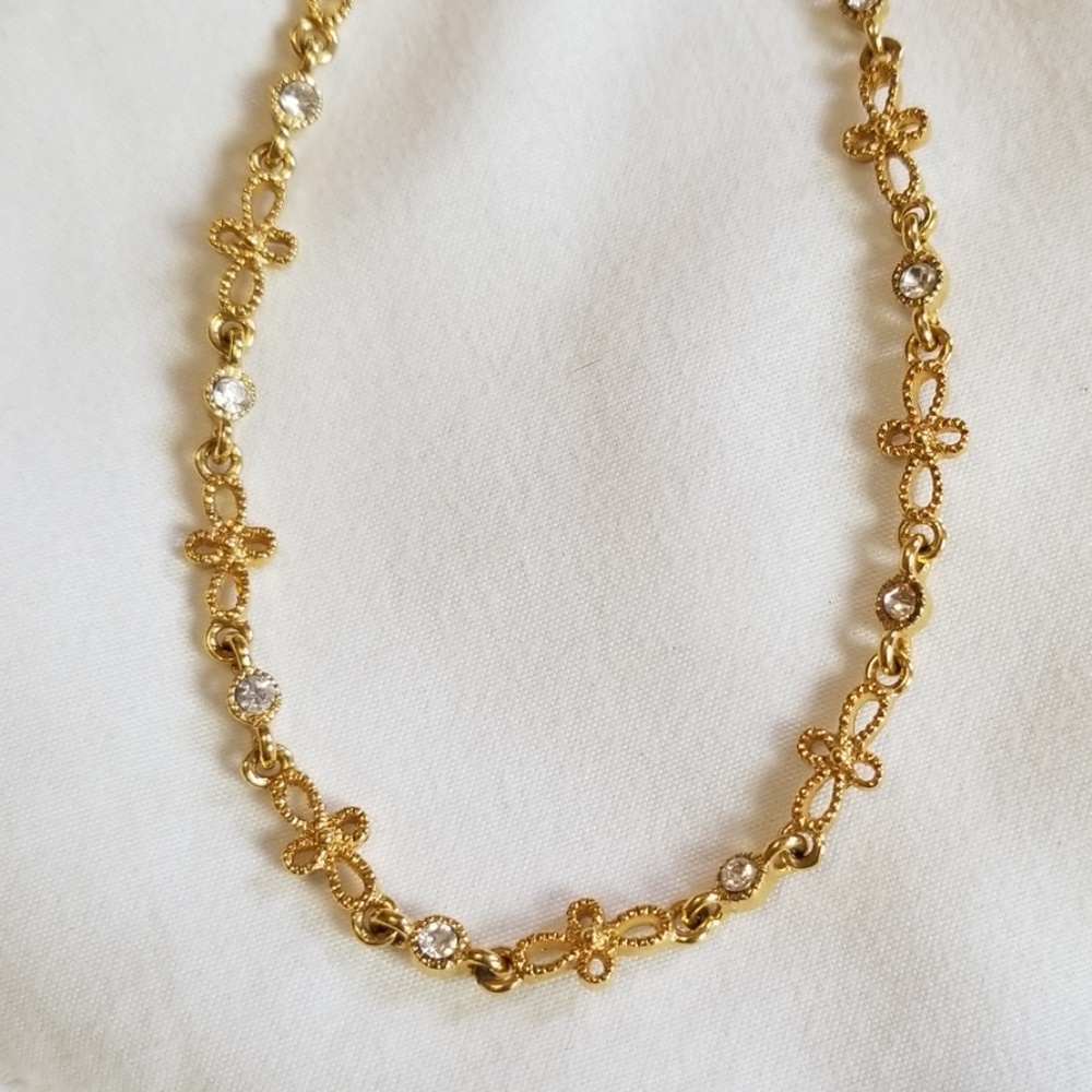 Avon Gold Cross Rhinestone Ankle Bracelet